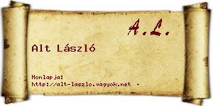 Alt László névjegykártya